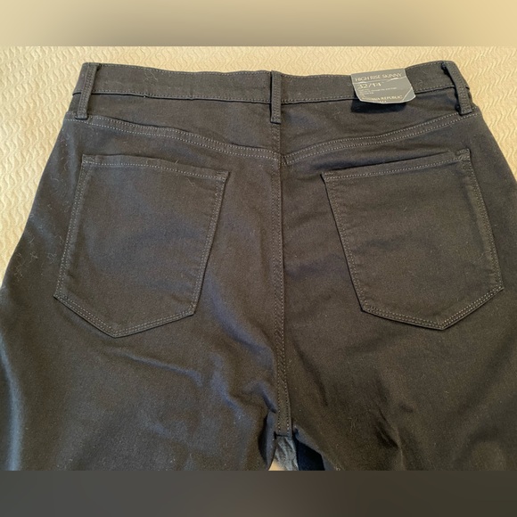 🆕 Banana Republic high rise skinny 32/14 black denim NWT gorgeous! 👀 jeans - Picture 3 of 12